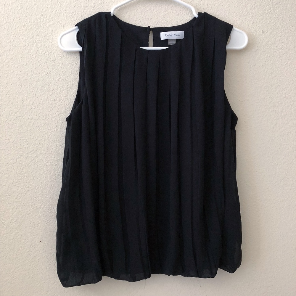 Calvin Klein Pleated Sleeveless Top